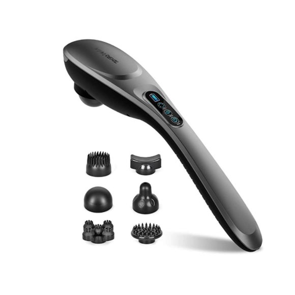 Handheld back massager with 6 interchangeable nodes - Picture 1 of 4